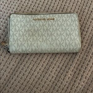 Michael Kors Monogrammed Cream Wallet